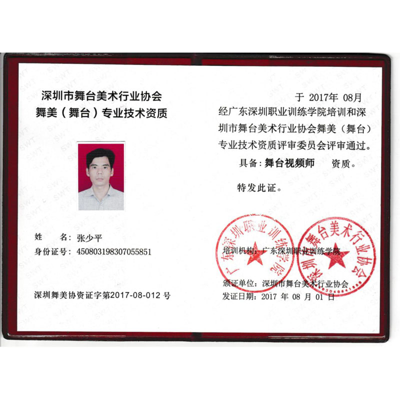 Company Personnel Industry Certificate